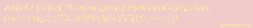 Pataquesbrush Font – Yellow Fonts on Pink Background