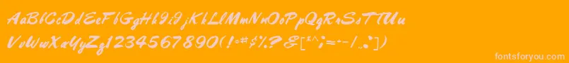 HolidayBestMedium-Schriftart – Rosa Schriften auf orangefarbenem Hintergrund