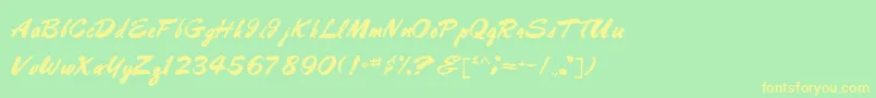 HolidayBestMedium Font – Yellow Fonts on Green Background