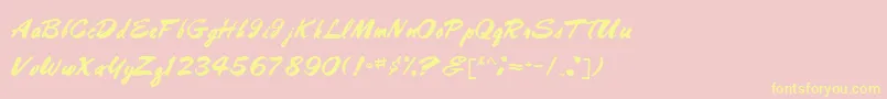 HolidayBestMedium Font – Yellow Fonts on Pink Background