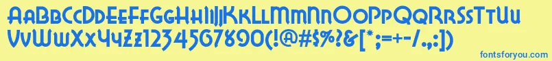 Lakewobegonnf Font – Blue Fonts on Yellow Background