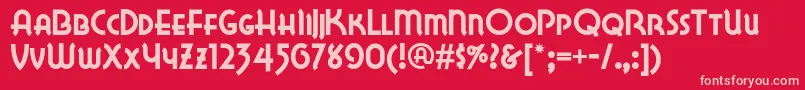 Lakewobegonnf Font – Pink Fonts on Red Background