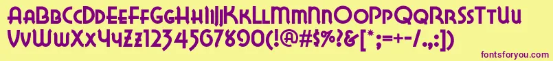 Lakewobegonnf Font – Purple Fonts on Yellow Background