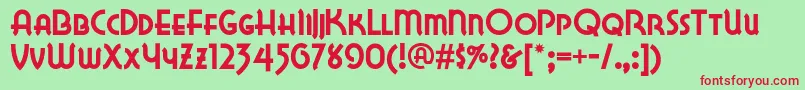 Lakewobegonnf Font – Red Fonts on Green Background