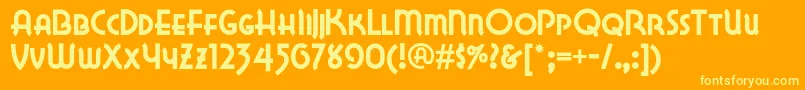 Lakewobegonnf Font – Yellow Fonts on Orange Background