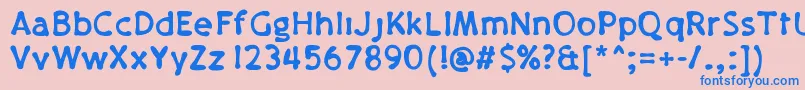 Pajamapantsbold Font – Blue Fonts on Pink Background