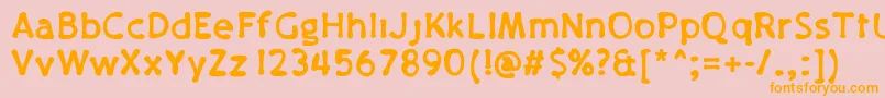 Pajamapantsbold Font – Orange Fonts on Pink Background