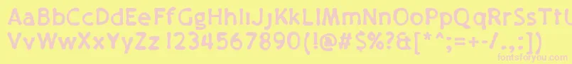 Pajamapantsbold Font – Pink Fonts on Yellow Background