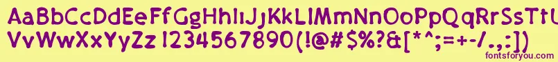 Pajamapantsbold Font – Purple Fonts on Yellow Background