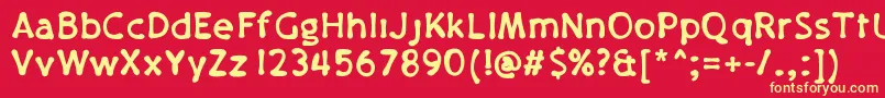 Pajamapantsbold Font – Yellow Fonts on Red Background