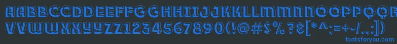 Race1BranntPlusChiseledNcv Font – Blue Fonts on Black Background