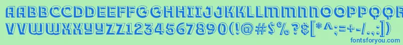 Race1BranntPlusChiseledNcv Font – Blue Fonts on Green Background