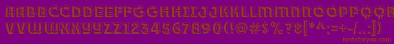 Czcionka Race1BranntPlusChiseledNcv – brązowe czcionki na fioletowym tle