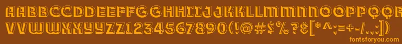 Czcionka Race1BranntPlusChiseledNcv – pomarańczowe czcionki na brązowym tle