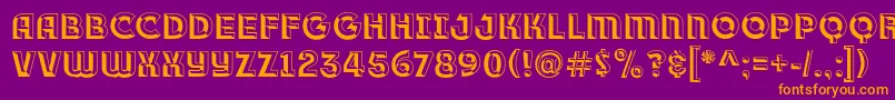 Race1BranntPlusChiseledNcv-Schriftart – Orangefarbene Schriften auf violettem Hintergrund