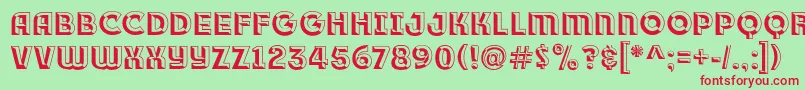 Race1BranntPlusChiseledNcv Font – Red Fonts on Green Background
