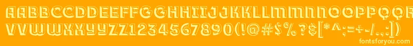 フォントRace1BranntPlusChiseledNcv – オレンジの背景に黄色の文字