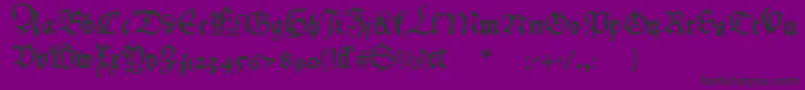 Hansfraktur-fontti – mustat fontit violetilla taustalla