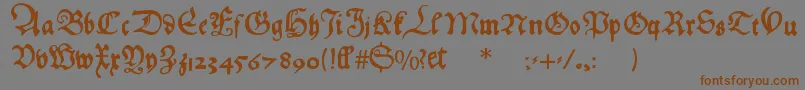 Czcionka Hansfraktur – brązowe czcionki na szarym tle