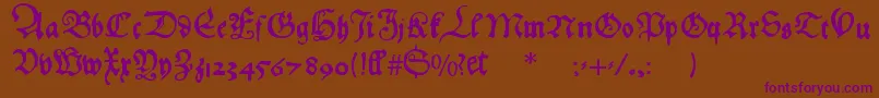 Police Hansfraktur – polices violettes sur fond brun