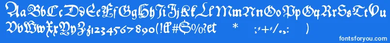 Hansfraktur Font – White Fonts on Blue Background