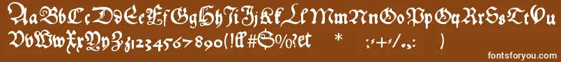 Hansfraktur Font – White Fonts on Brown Background