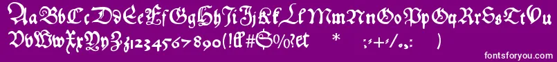 Fonte Hansfraktur – fontes brancas em um fundo violeta