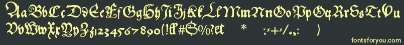 Hansfraktur Font – Yellow Fonts on Black Background