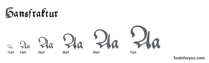 Размеры шрифта Hansfraktur