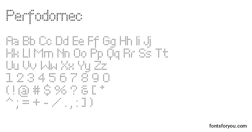 Czcionka Perfodomec – alfabet, cyfry, specjalne znaki