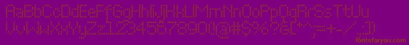 Perfodomec-Schriftart – Braune Schriften auf violettem Hintergrund