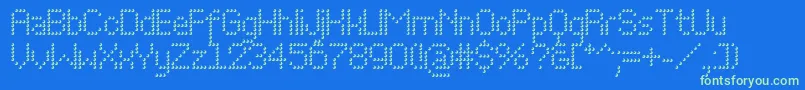 Perfodomec Font – Green Fonts on Blue Background