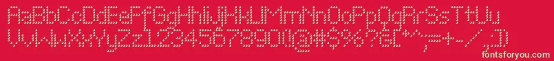 Perfodomec Font – Green Fonts on Red Background