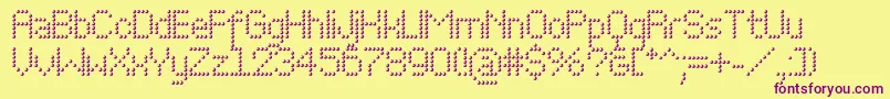 Perfodomec Font – Purple Fonts on Yellow Background