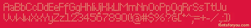 Perfodomec Font – Yellow Fonts on Red Background