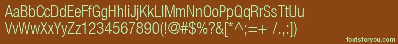 Шрифт HelveticaLt47LightCondensed – зелёные шрифты на коричневом фоне