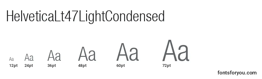 Размеры шрифта HelveticaLt47LightCondensed