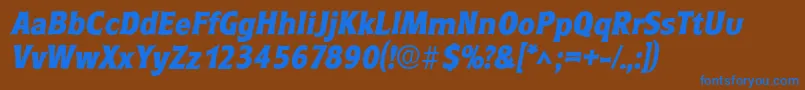 RoundestlhBoldItalic Font – Blue Fonts on Brown Background