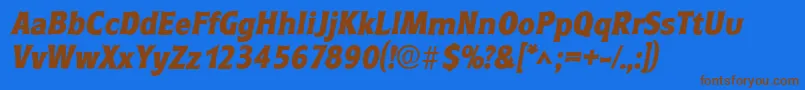 RoundestlhBoldItalic Font – Brown Fonts on Blue Background
