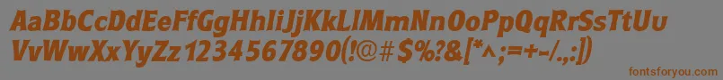 RoundestlhBoldItalic Font – Brown Fonts on Gray Background