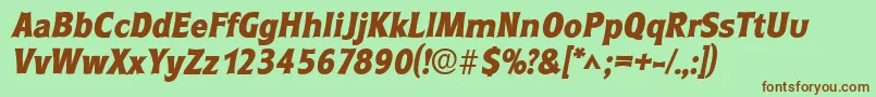 RoundestlhBoldItalic Font – Brown Fonts on Green Background