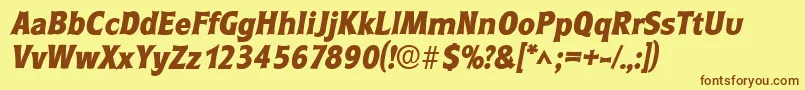 RoundestlhBoldItalic Font – Brown Fonts on Yellow Background