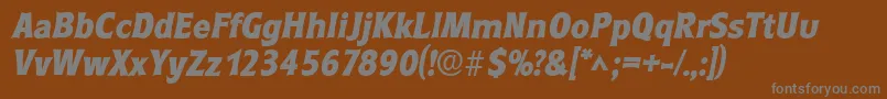 RoundestlhBoldItalic Font – Gray Fonts on Brown Background