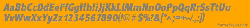 RoundestlhBoldItalic Font – Gray Fonts on Orange Background