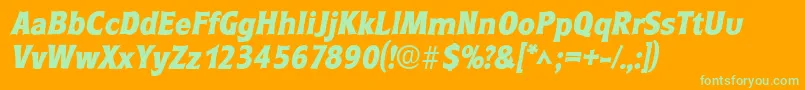 RoundestlhBoldItalic Font – Green Fonts on Orange Background
