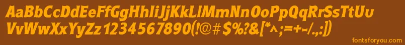 RoundestlhBoldItalic Font – Orange Fonts on Brown Background