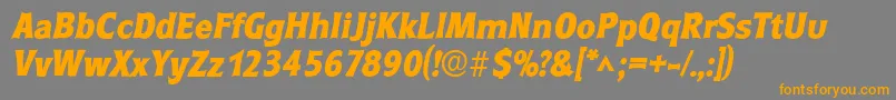 RoundestlhBoldItalic Font – Orange Fonts on Gray Background