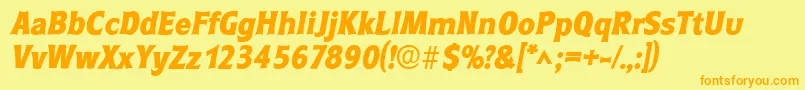 RoundestlhBoldItalic Font – Orange Fonts on Yellow Background