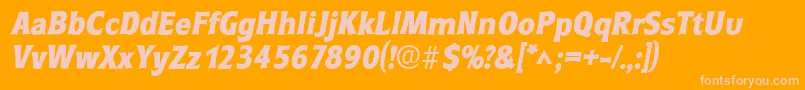 RoundestlhBoldItalic Font – Pink Fonts on Orange Background