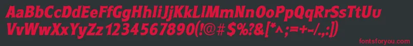 RoundestlhBoldItalic-Schriftart – Rote Schriften auf schwarzem Hintergrund